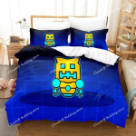 3D m&auml;ngu Geometry Dash Voodipesukomplekt Tekikott Tekk Voodikomplekt Tepitud tekikate Padjap&uuml;&uuml;r Kuninglik Kuninganna Kaheinimese Suurus Poisid T&uuml;drukud T&auml;iskasvanud 135x200cm