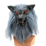 Halloweeni libahundi mask Cosplay Maskeraadi rekvisiidid Hundi pea mask - Hirmutav looma lateksmask CH-F060 A black