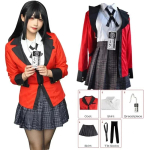 Anime Kakegurui Jabami Yumeko Cosplay Kost&uuml;&uuml;m Halloween Sayaka Kompulsiivne M&auml;ngur Jaapani Koolit&uuml;drukud JK &Uuml;htne Halloween Cos L beež