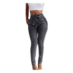 Naiste k&otilde;rge v&ouml;&ouml;kohaga tutiga v&ouml;&ouml; kitsad venivad teksad DENIM Leggingsid pliiatsp&uuml;ksid XXXXXL gray