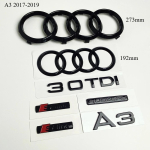 Audi 4R&otilde;ngaga Logo ABS Must Auto Kapoti Esiv&otilde;re Embleem Tagaluugi M&auml;rk A3 Quattro Sline 30TDI Embleem Autotarvikud Glossy black