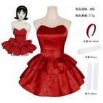 T&auml;iuslik sinine Mima Cosplay kost&uuml;&uuml;m Punane strapless torukleit Peapaelaga Reiepikkade sukkade ja kinnastega XXXL red