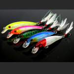 5tk Hengjia Feathered Hook Lifelike Minnow kalap&uuml;&uuml;gilant 3D Eyes Hard Plastic Lanre 5pc sent as picture
