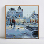 Teemanttikandid maastik Talveloss T&auml;is&uuml;mmargune mosaiik Scenic Teemantmaal 30x30CM