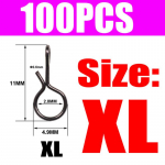 100 TK k&auml;rbsep&uuml;&uuml;gi snap Kiire vahetus konksu ja lantide jaoks, musta v&auml;rvi k&otilde;rge s&uuml;sinikusisaldusega terasest kalastustarvikud S