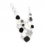 NOA [H2435] - Collier Cr&eacute;ateur 'Coloriage' noir gris must