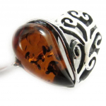 Bague Argent 'Inspiration' love ambre 52 pruun