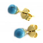 Les Tr&eacute;sors De Lily [M6967] - T&uuml;rkiissinised  Mineralia  kullatud k&otilde;rvar&otilde;ngad - 4 mm t&uuml;rkiissinine