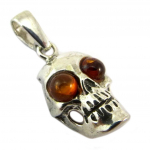 Les Tr&eacute;sors De Lily [P3331] &ndash; h&otilde;bedane ripats 'Skull' Amber konjak (roodiumiga kaetud) - 15x10 mm pruun