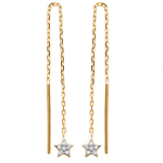 Les Tr&eacute;sors De Lily [Q8938] - kullatud k&otilde;rvar&otilde;ngad 'Une Etoile est N&eacute;e' kuldsed valged - 5 cm - 5 mm valge