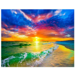 Teemantmaal Ilus p&auml;ikeseloojangu merevaade 5D mosaiiktikandid t&auml;isring puur 20X30CM