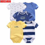 Vasts&uuml;ndinud poisi t&uuml;druku riided Kiddiezoom puuvillane O-kaelusega l&uuml;hikeste varrukatega beebide bodid ja kombinesoonid riided 3M