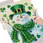 5D Teemanttikandid Lumememm Teemantmaal Talvine ristpistes 20X30CM