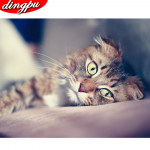 Teemantmaaling T&auml;is&uuml;mmargused lilled Pilt Teemanttikandid Ristpistes Teemantmosaiik maastik 20X30CM