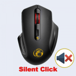 iMICE E1800 juhtmeta hiir 2000 DPI m&auml;nguhiir optiline arvutihiir 2,4 GHz ergonoomilised s&uuml;learvutite helita hiir vaikne hiir must