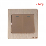 Kuldne seinal&uuml;liti 1/2/3/4 Gang &uuml;hesuunaline seinavalgusti sisse-/v&auml;ljal&uuml;litusnupp 2-Gang