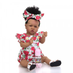 KEIUMI K&auml;sitsi valmistatud Bonecas Reborn Bebe Realista Grande 57cm Tan Skin Full Silicone Body Reborn Live Doll Bedtime Playmate m&auml;nguasi 23 inch pruun