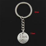 Mood Ringplaadid Ma armastan sind 20x20 mm ripats 30 mm v&otilde;tmehoidja kett Meeste auto kingitus Suveniirid h&otilde;be