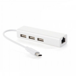 USB 2.0 TypeC 3-pordi jaoturiga kiire Etherneti adapter RJ45 100Mbps v&otilde;rgukaardi laiendusmuundur Macbooki jaoks