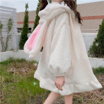 T&otilde;mblukuga Kawaii Hoodies Naiste Talvine Liiga suur soe kampsun J&auml;nkuk&otilde;rvad Armsad S valge