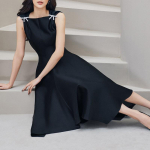 Naine Midi-kleit Teemant-kubu p&auml;itsed varrukateta k&otilde;rge v&ouml;&ouml;kohaga Elegantne moodne vintage-stiilis kleidid suver&otilde;ivad XS must
