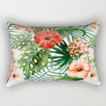Troopilise taime lille ilu mustriga padjap&uuml;&uuml;r ristk&uuml;likukujuline v&auml;ike padjap&uuml;&uuml;r 50 cm x 30 cm 50*30cm