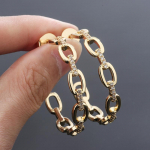 WWJ klassikalised kuldse v&auml;rvi ehted sisekujundusega tsirkooniumoksiidist ringikujulised r&otilde;ngask&otilde;rvar&otilde;ngad kuld