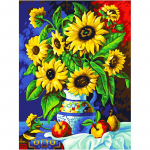 5D DIY Teemantmaali P&auml;evalill Ristpistes Komplekt t&auml;ispuurtikandid Mosaiik Lill Pilt kivikividest Kodukaunistuse kingitus Full Round 20x30CM