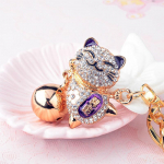 Armas kristallist v&otilde;tmehoidja sulamist Big Bell Rhinestone Jaapani Lucky Cat auto v&otilde;tmehoidja