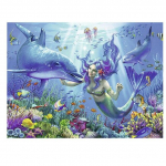 T&auml;is&uuml;mmargune puur 5D Teemant Merineitsi tikandid Rhinestones roosid Mosaiik P&auml;evalill Teemantmaal Seinakaunistus Full Round 20x30CM