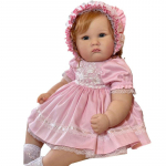23-tolline taass&uuml;ndinud nuku komplekt Charlotte v&auml;ikelaps v&auml;rske v&auml;rv pehme nukk DIY komplektid vin&uuml;&uuml;lsilikoonnukk So K2J0 pink-60cm