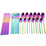 24 tk Rose Gold lauan&otilde;ude s&ouml;&ouml;giriistade komplekt nuga kahvel kohvi lusikas s&ouml;&ouml;gin&otilde;ude komplekt roostevabast terasest s&ouml;&ouml;giriistad l&auml;&auml;ne k&ouml;&ouml;gi h&otilde;ben&otilde;ud h&otilde;be