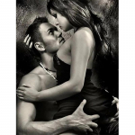 5D DIY teemantmaal Must-valge Seksika Paari Tikand Ristpistes Mosaiik K&auml;sit&ouml;&ouml; Kodukaunistus Full Round 20x25CM