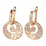 Elegantne kuu tekstuuriga tsirkoon naiste rippuvad k&otilde;rvar&otilde;ngad kullav&auml;rvi ripatsiga augustavad ehted