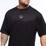 Muscleguys Men Oversized Fitness L&uuml;hikeste varrukatega avara hip-hop T-s&auml;rk Meeste v&otilde;rkkangast topid J&otilde;usaali Kulturism Kiiresti Kuivatavad T&auml;navar&otilde;ivad Spordi T-s&auml;rk M must