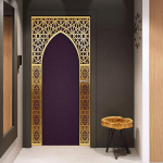 2 tk/komplekt moslemi islami stiilis retro uksekunst seinamaaling kleebis koridoris garderoob Dekoratiivne maal Peel & Stick Veekindel tapeet 47.5cmX215cmX2pcs