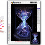 5D DIY t&uuml;druk liivakellaga pudelis ristpistes kividega Teemantjoonistus Tikand Mosaiik Kodukaunistus Full Round 20X30CM