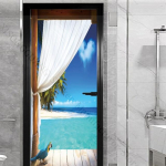 Akna v&auml;lisukse kleebis elutuppa Magamistoa DIY Isekleepuv tapeet Kodusisustus Ukseplakat Renoveerimine Lihtne kleepida 90x200cm(cut 2 pcs)