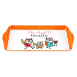 Les Tr&eacute;sors De Lily [R6785] &ndash; mitmev&auml;rviline oranž melamiinist koogialus  Chouettes  (Vahva pere! ) - 30x15 cm oranž