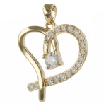 Les Tr&eacute;sors De Lily [R4827] - kullatud ripats  Love  valge kuld - 20x20 mm valge