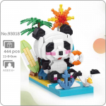 93018 Animal World Panda Sun Sand Beach Mobiiltelefoni alus DIY Mini Teemantklotsid Tellised Ehitusm&auml;nguasi lastele karbita