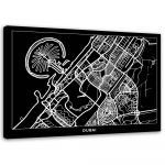 Feeby l&otilde;uenditr&uuml;kk, Dubai linnaplaan 60x40 must/valge