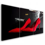 Kolmeosalise pildiga l&otilde;uenditr&uuml;kk Red Stilettos 60x40 punane