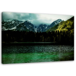 L&otilde;uendiprint Lake Mountains Forest Fog 60x40 roheline