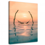 L&otilde;uendiprint V&otilde;rkkiik ja p&auml;ikeseloojang 40x60 roosa