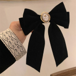 Black Velvet Bow juuksen&otilde;elad Elegantsed Kangasulamist Roses Juukseklambrid Naistele 20*15cm must