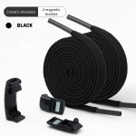 Elastsed paelad Tossud Magnetlukuga Kingapaelad ilma sidemeteta Lapsed T&auml;iskasvanutele 8 mm Laiendatud Lamedad Ilma lipsuta Kingapaelad Kingade Aksessuaarid 100CM must