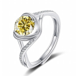 Bague Ringen One Carat Cross Love Mosang Stone naiste kihlas&otilde;rmus puhtast kullast 925 h&otilde;bedast pulmaehteid muudetud 1ct adjustable sinine