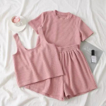 WTEMPO vabaaja suvine topp ja l&uuml;hikesed p&uuml;ksid ning naiste dressikomplekt, 3-osaline naiste &uuml;likond, varrukateta naiste &uuml;likond M