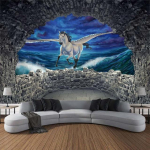 Boheemlaste Kawai kunst t&auml;hetaeva kivi Gobel&auml;&auml;n Seinaripp Geomeetria Hipi gobel&auml;&auml;n Kodu Toa Sisustus Esteetiline Kaunistus 230x180cm